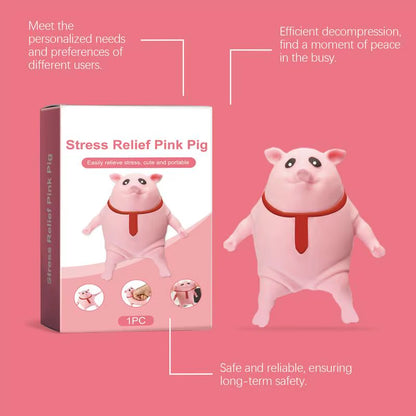 Creative Pink Pig Stress Relief Toy Cute Squeeze Animal Little Pig Doll Pinch Fidget Toy Cartoon Animal Stress Relief Vent Ball