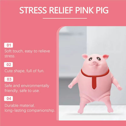 Creative Pink Pig Stress Relief Toy Cute Squeeze Animal Little Pig Doll Pinch Fidget Toy Cartoon Animal Stress Relief Vent Ball